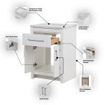 Home Decorators Collection Clady 25 in. W x 19 in. D x 35 in. H White Single Sink Freestanding Bath Vanity with Silver Ash Cultured Marble Top