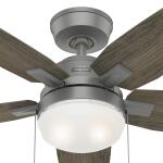 Hunter Antero 44 in. Hunter Express Indoor Matte Silver Ceiling Fan with Light Kit Included (52126)