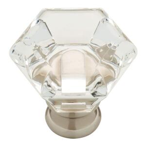Liberty Faceted Acrylic 1-3/4 in. (45 mm) Classic Satin Nickel and Clear Cabinet Knob (P19443-116-CP0)