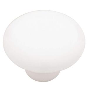 Liberty Ceramic Mushroom 1-1/2 in. (38 mm) Vintage White Round Cabinet Knob (P95715H-W-C0)
