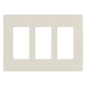 Lutron Claro 3-Gang Decorator/Rocker Wallplate, Gloss, Light Almond (1-Pack) - CW-3B-LA