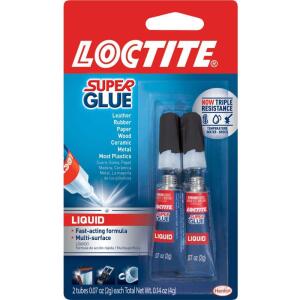 Loctite Super Glue 0.07 oz. Liquid Clear 2 Pack Tubes (each) (1399963)