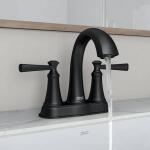 American Standard Matte Black Rumson 4 in. Centerset 2-Handle Bathroom Faucet