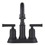 Glacier Bay Oswell 4 in. Centerset 2-Handle High-Arc Bathroom Faucet in Matte Black (HD67083W-6010H )