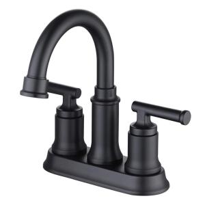 Glacier Bay Oswell 4 in. Centerset 2-Handle High-Arc Bathroom Faucet in Matte Black (HD67083W-6010H )