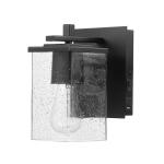 Globe Electric Barrett 1-Light Matte Black Plug-In or Hardwire Wall Sconce with USB and USB-C Port, Seeded Glass Shade (65000004)