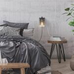 Globe Electric Barrett 1-Light Matte Black Plug-In or Hardwire Wall Sconce with USB and USB-C Port, Seeded Glass Shade (65000004)