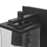 Globe Electric Barrett 1-Light Matte Black Plug-In or Hardwire Wall Sconce with USB and USB-C Port, Seeded Glass Shade (65000004)