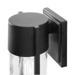 Hampton Bay Kempster 9.92 in. Modern 1-Light Matte Black Cylinder Outdoor Wall Light Sconce with Clear Glass (W2220-11)