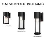 Hampton Bay Kempster 9.92 in. Modern 1-Light Matte Black Cylinder Outdoor Wall Light Sconce with Clear Glass (W2220-11)