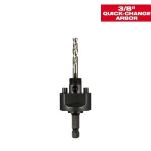 Milwaukee Quick Change Large Hole Saw Arbor W/ Pilot Drill Bit 3/8 in.