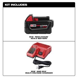 Milwaukee M18 18-Volt 5.0 Lithium-Ion XC Starter Kit with One Ah Battery and Charger