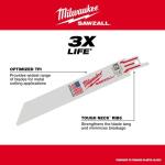 Milwaukee 9 in. 18 TPI Medium SAWZALL Metal Cutting Reciprocating Saw Blades (5-Pack)