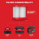 Milwaukee M18/M12 HEPA Wet/Dry Vacuum Filter for Milwaukee Models 0880-20, 0970-20, & 0960-20 Vacuums (1-Pack) (49-90-1900)