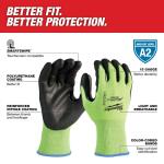 Milwaukee Large High Visibility Level 2 Cut Resistant Polyurethane Dipped Work Gloves (48-73-8922)