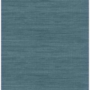 NuWallpaper Peel and Stick Blue Luxe Faux Grasscloth Peel and Stick Vinyl Wallpaper Roll (NU6004)