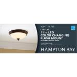 Hampton Bay Clifton 11 in. Selectable LED Flush Mount Oil Rubbed Bronze Finish (HUI8011L-5/ORB)
