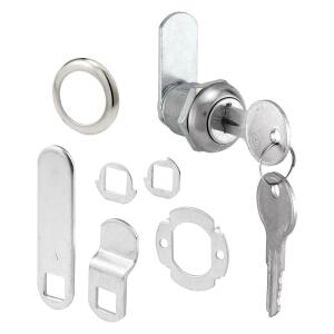 Prime-Line Drawer and Cabinet Lock, 5/8 in., Diecast, Stainless Steel, 5/16 in. Max. Panel (U 99410)