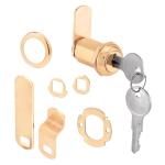 Prime-Line 13/16 in., Steel, Brass Plated, Keyed Drawer and Cabinet Cam Lock (U 99460)