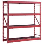 Husky 4-Tier Industrial Duty Steel Freestanding Garage Storage Shelving Unit in Red (77 in. W x 78 in. H x 24 in. D) (N2W772478W4R)