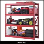 Husky 4-Tier Industrial Duty Steel Freestanding Garage Storage Shelving Unit in Red (77 in. W x 78 in. H x 24 in. D) (N2W772478W4R)