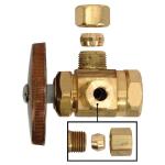 BrassCraft 1/2 in. FIP Inlet x 3/8 in. Compression x 1/4 in. Compression Dual Outlet Multi-Turn Valve (R1700RX R1)