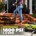 RYOBI Cold Water Corded Electric Pressure Washer, 1800 PSI, 1.2 GPM (RY141802)