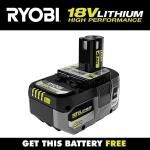 RYOBI ONE+ 18V Lithium-Ion 4.0 Ah HIGH PERFORMANCE Battery