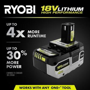 RYOBI ONE+ 18V Lithium-Ion 4.0 Ah HIGH PERFORMANCE Battery