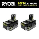 RYOBI ONE+ 18V 4.0 HIGH PERFORMANCE Lithium-Ion Ah Battery (2-Pack)
