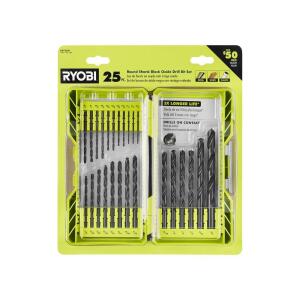 RYOBI (25-Piece) Black Oxide Round Shank Twist Drill Bit Set