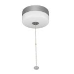 Commercial Electric 7 in. Spin Light Pull Chain LED Flush Mount Ceiling Light Satin Nickel Accent, 11.5W, Soft White 3000K E26 Base Installation (565901110)