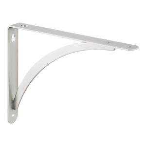 Everbilt 6.5 in. x 9 in. Plated Satin Nickel Cove Arch Steel Shelf Bracket (27791SNLHD-2)