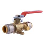 SharkBite Max 1/2 in. Brass Push-to-Connect Ball Valve with Drain and Drop Ear (UR24615)