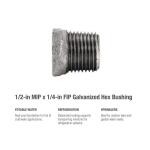 Southland 1/2 in. x 1/4 in. Galvanized Malleable Iron Bushing Fitting (511-931HP)