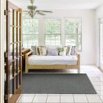 TrafficMaster Unbound Smoke Gray Ribbed 6 ft. x 8 ft. Indoor/Outdoor Area Rug (CP45N41PJ1VH)