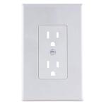 TITAN3 1-Gang Duplex Midway/Maxi Sized Cover-up Plastic Wall Plate, White Smooth Finish (5-Pack) - TPPCSW-D-5