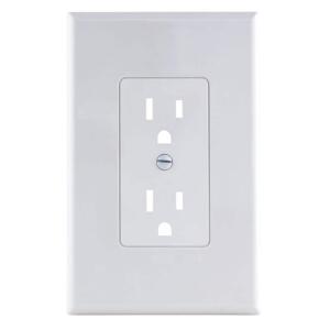TITAN3 1-Gang Duplex Midway/Maxi Sized Cover-up Plastic Wall Plate, White Smooth Finish (5-Pack) - TPPCSW-D-5