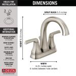 Delta Greydon 4 in. Spotshield Brushed Nickel Centerset Double Handle Bathroom Faucet