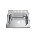 Glacier Bay 25 in. Single Bowl Drop-in Kitchen Sink, 22 Gauge Stainless Steel (VT2522A16)