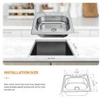 Glacier Bay 25 in. Single Bowl Drop-in Kitchen Sink, 22 Gauge Stainless Steel (VT2522A16)