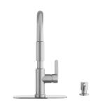 Glacier Bay Paulina Single-Handle Kitchen Faucet with Pull-Down Sprayer, TurboSpray, FastMount, and Soap Dispenser in Stainless Steel (HD67780-1008D2)
