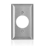 Leviton 1-Gang C-Series Single Outlet 1.6 in. Dia Opening Wall Plate, Standard Size, Magnetic Stainless Steel (R50-SL721-000)
