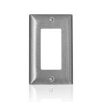 Leviton C-Serie sMagnetic Stainless Steel 1-Gang Decora/Decora Plus/GFCI Wall Plate, Standard Size (R50-0SL26-000)