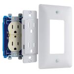 Commercial Electric 1-Gang Duplex Cover-up Plastic Wall Plate Adapter, White (Textured/Paintable Finish) - PPAW-D