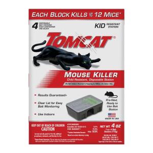 TOMCAT 4 Pre-Filled Ready-To-Use Animal Bait Stations, Mouse Killer, Child Resistant, Disposable Station (037161005)