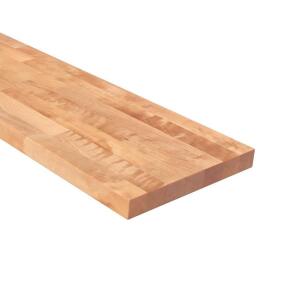 HARDWOOD REFLECTIONS Solid Wood Butcher Block Shelf 72 in. W X 12 in. D X 1.5 in. H in Unfinished Birch (HD1512FJBIRRAW-72)