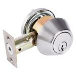 Universal Hardware Industrial Duty Commercial Single Cylinder Deadbolt, UL 3-Hour Fire ANSI Grade 1, Satin Chrome Finish (UH40055)