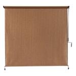 Coolaroo Walnut Cordless UV Blocking Fade Resistant Fabric Exterior Roller Shade 120 in. W x 96 in. L (460082)