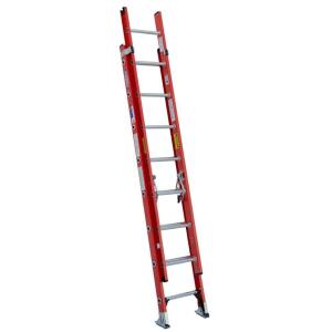 Werner 16 ft. Fiberglass Extension Ladder (15 ft. Reach Height) with 300 lb. Load Capacity Type IA Duty Rating (D6216-2)